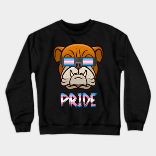 Bulldog Transgender Flag Lgbt Crewneck Sweatshirt